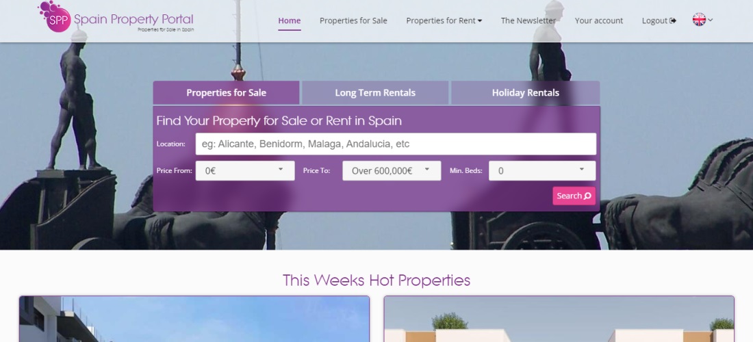 Spain Property Portal Webpage 500